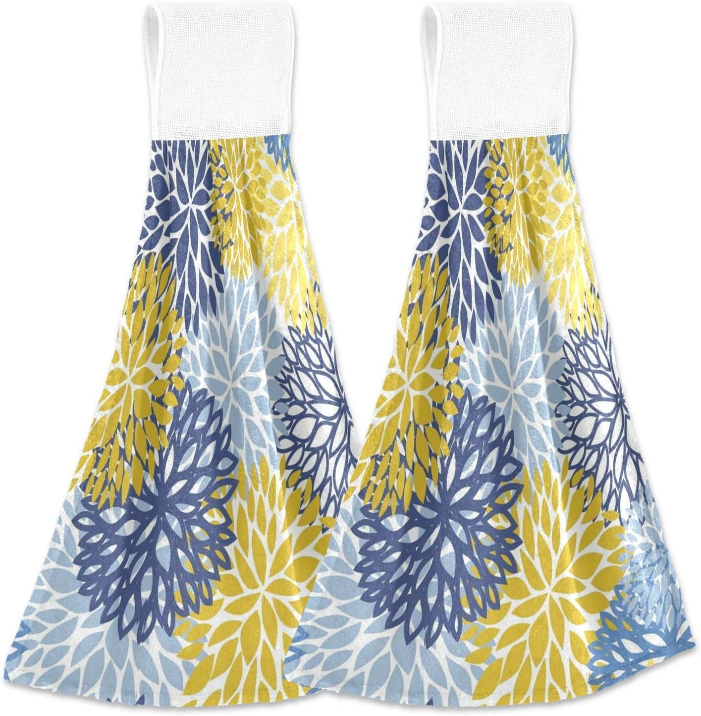 Kcldeci Dahlia Floral Hanging Kitchen Towels Set 2 Pcs