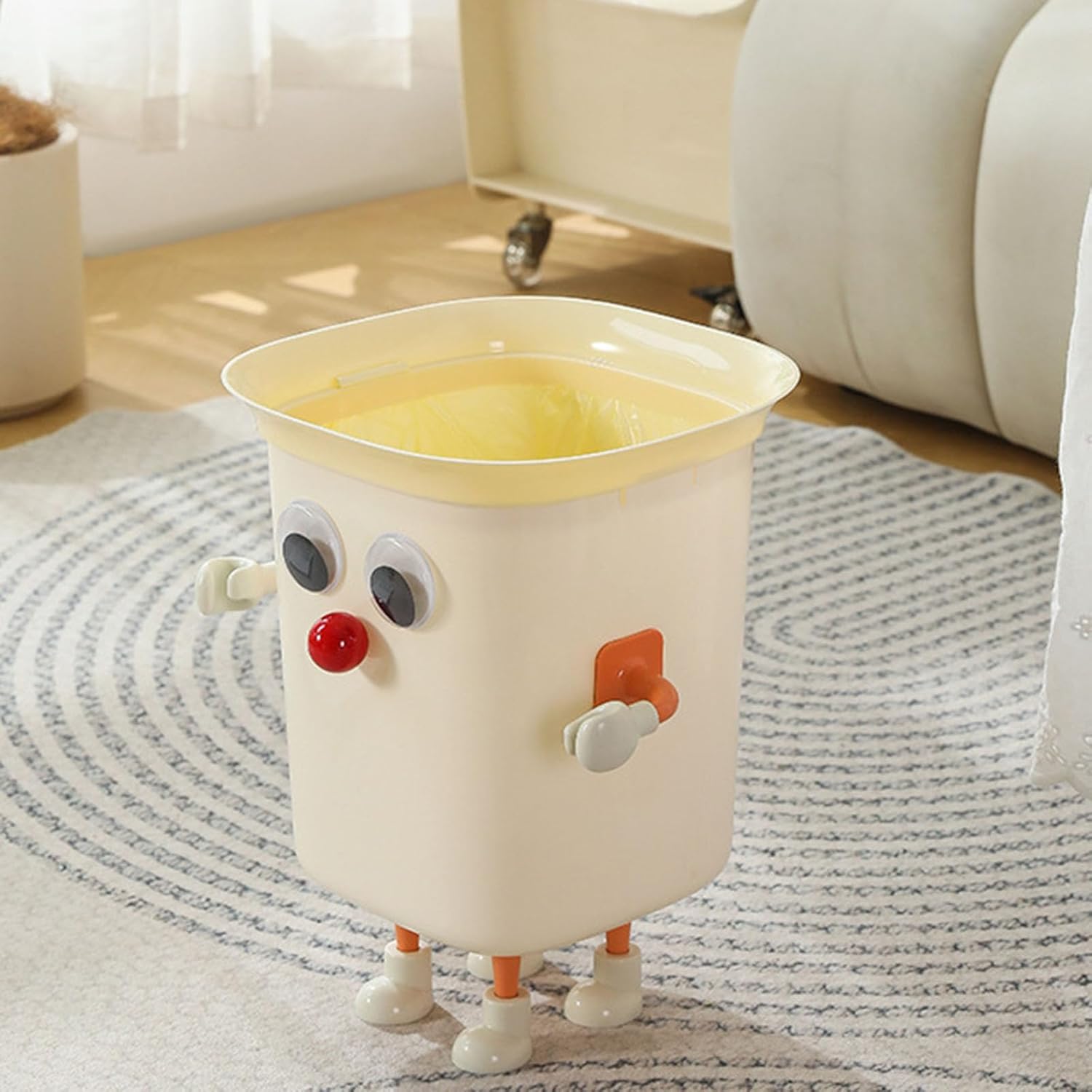 Funny Big Eyes Trash Can with Feet 1