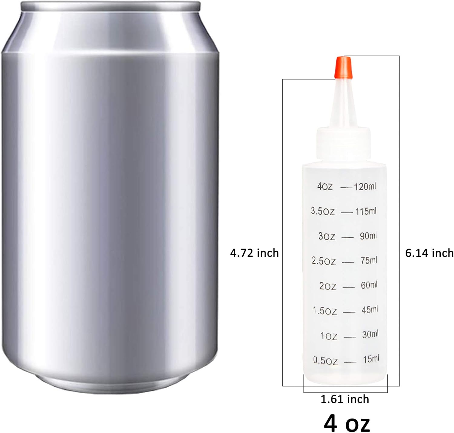Youngever 16-Pack HDPE Squeeze Bottles with Tip Cap 4 Ounce