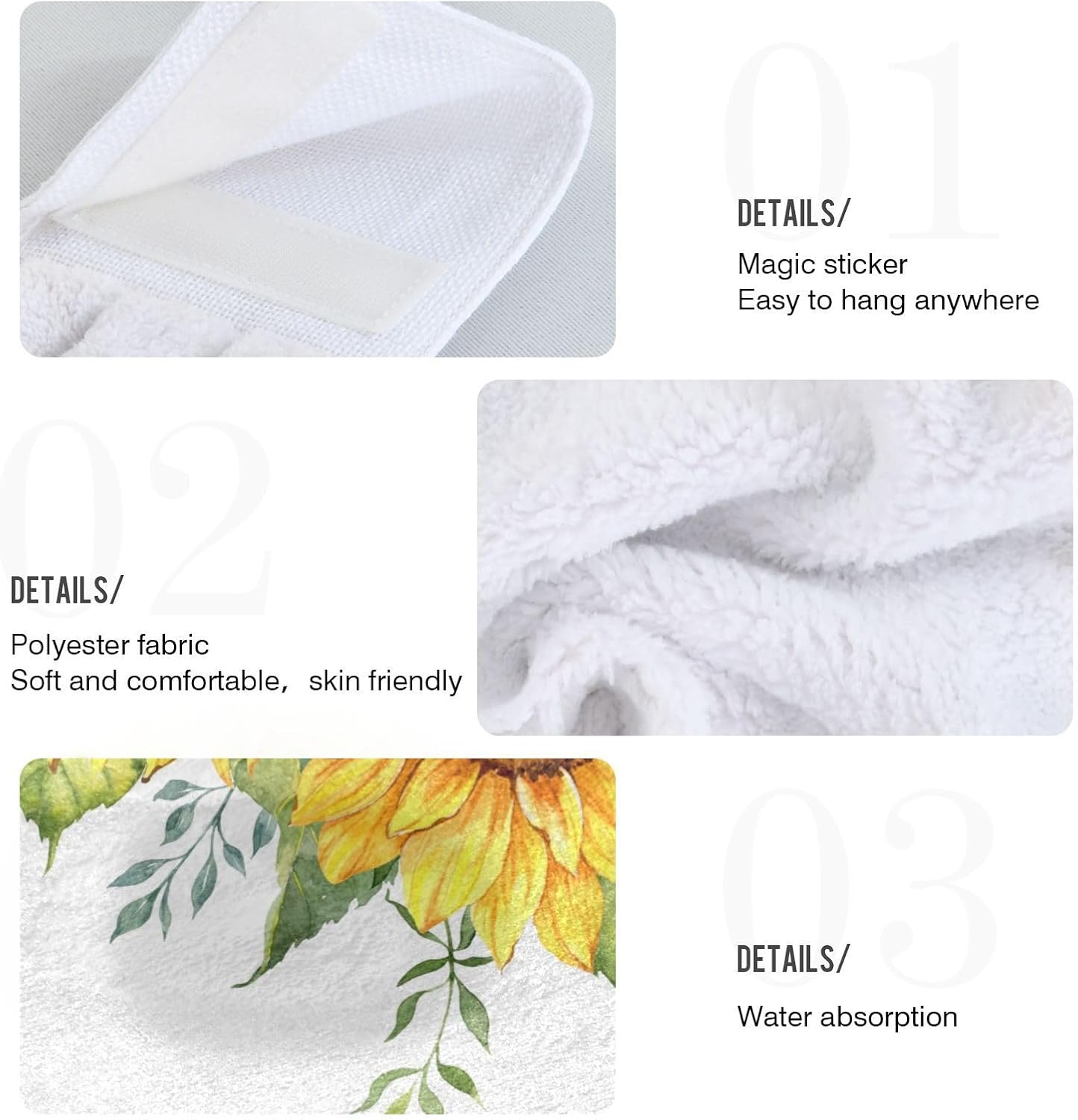 OTVEE Sunflower Bouquets Kitchen Towels 2 Pieces 1