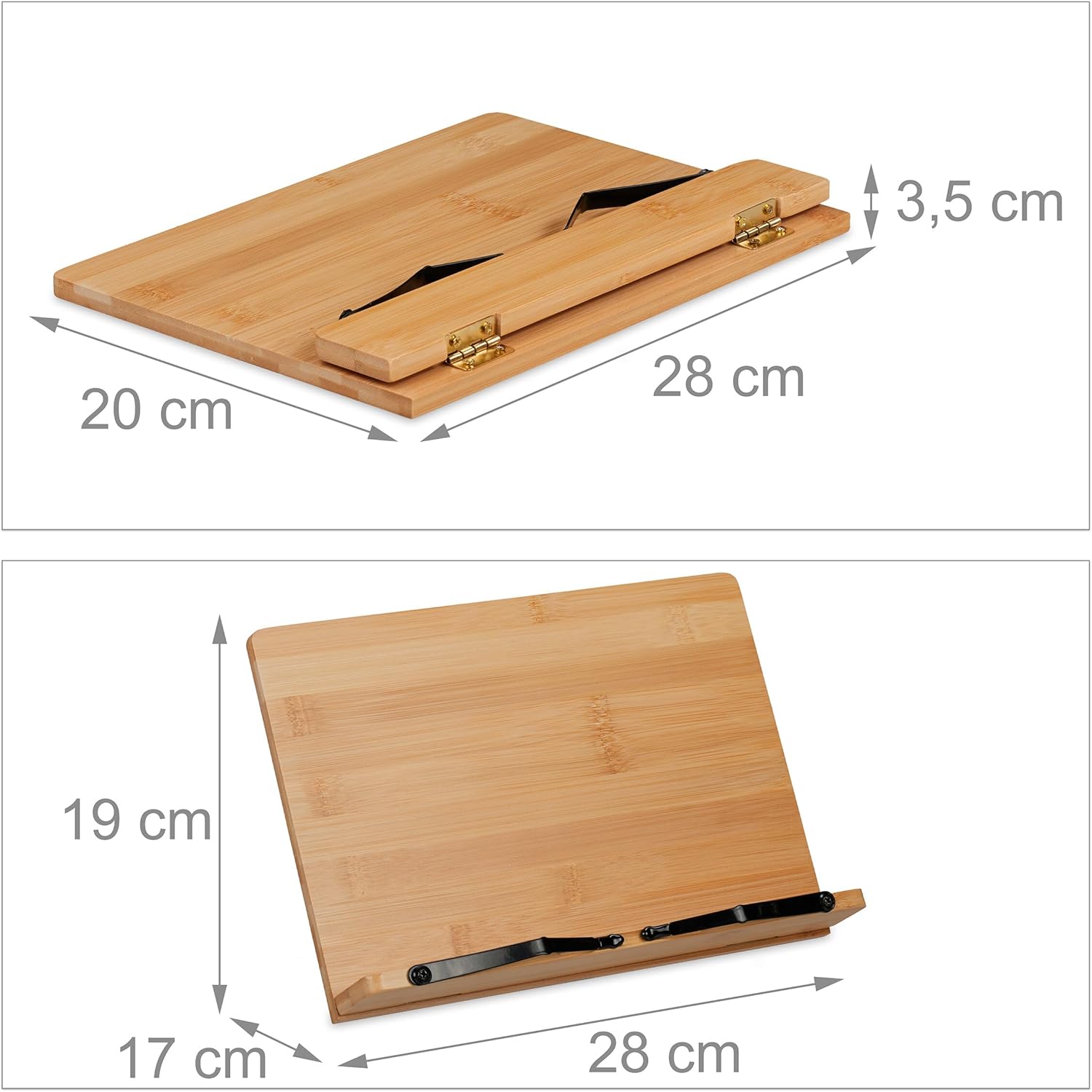 Relaxdays Bamboo Reading Stand with 4 Tilt Angles