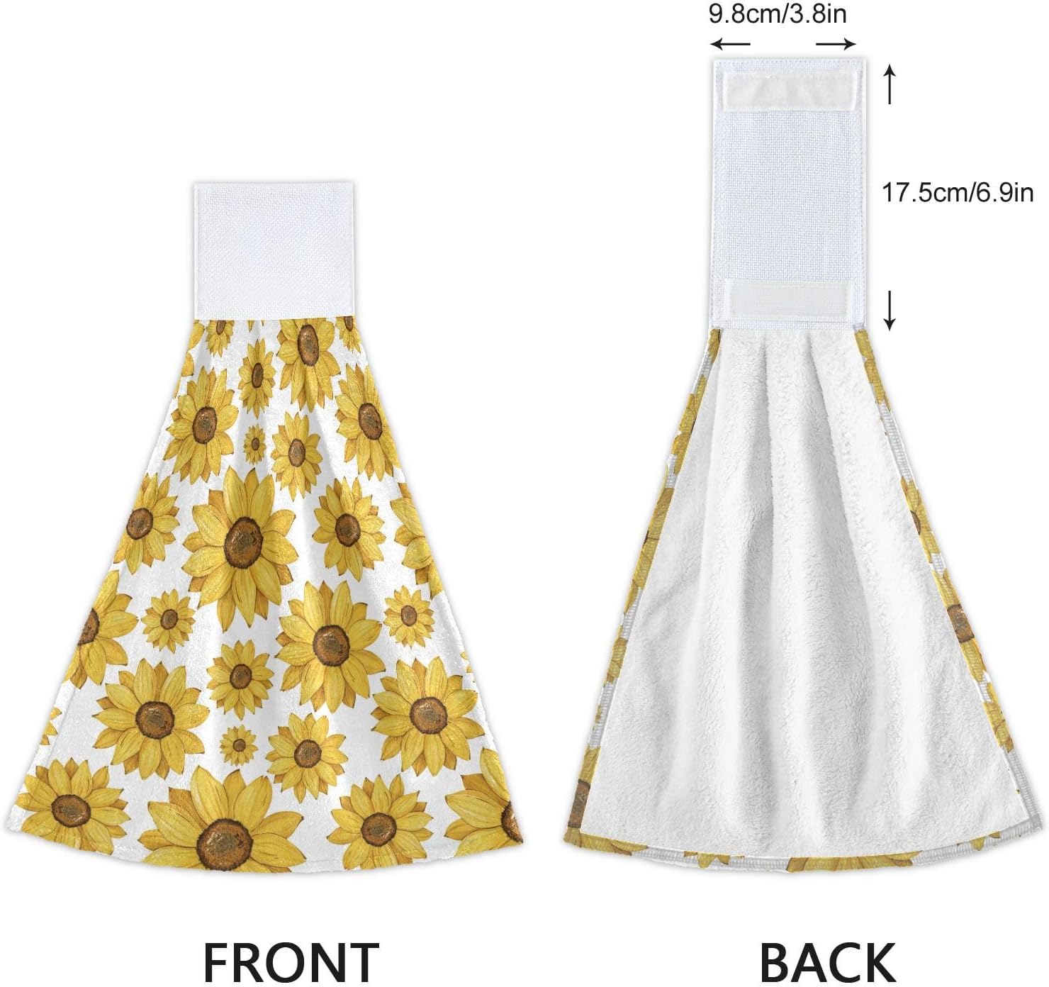 OTVEE Sunflowers Pattern Dish Towels 2 Pieces