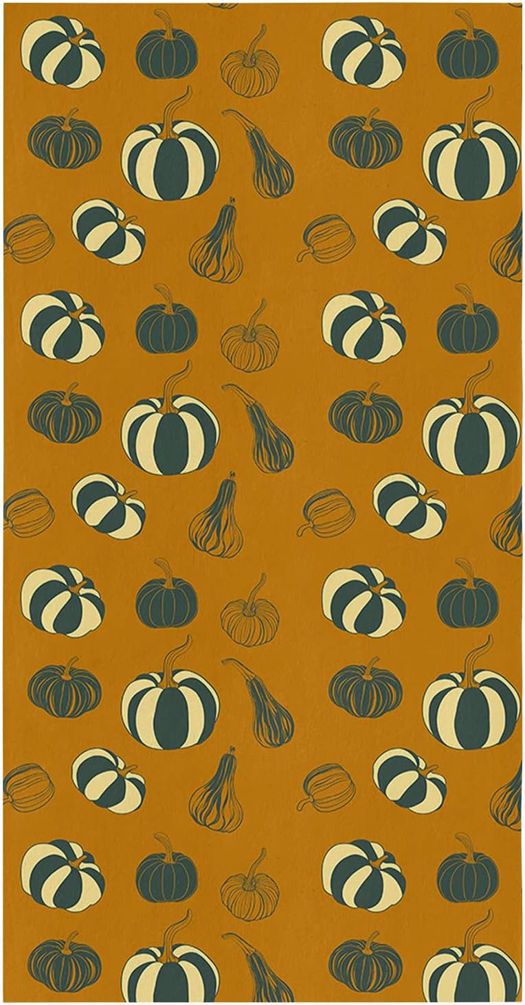 ZOE GARDEN Black White Pumpkin Dish Towel 18x28 1
