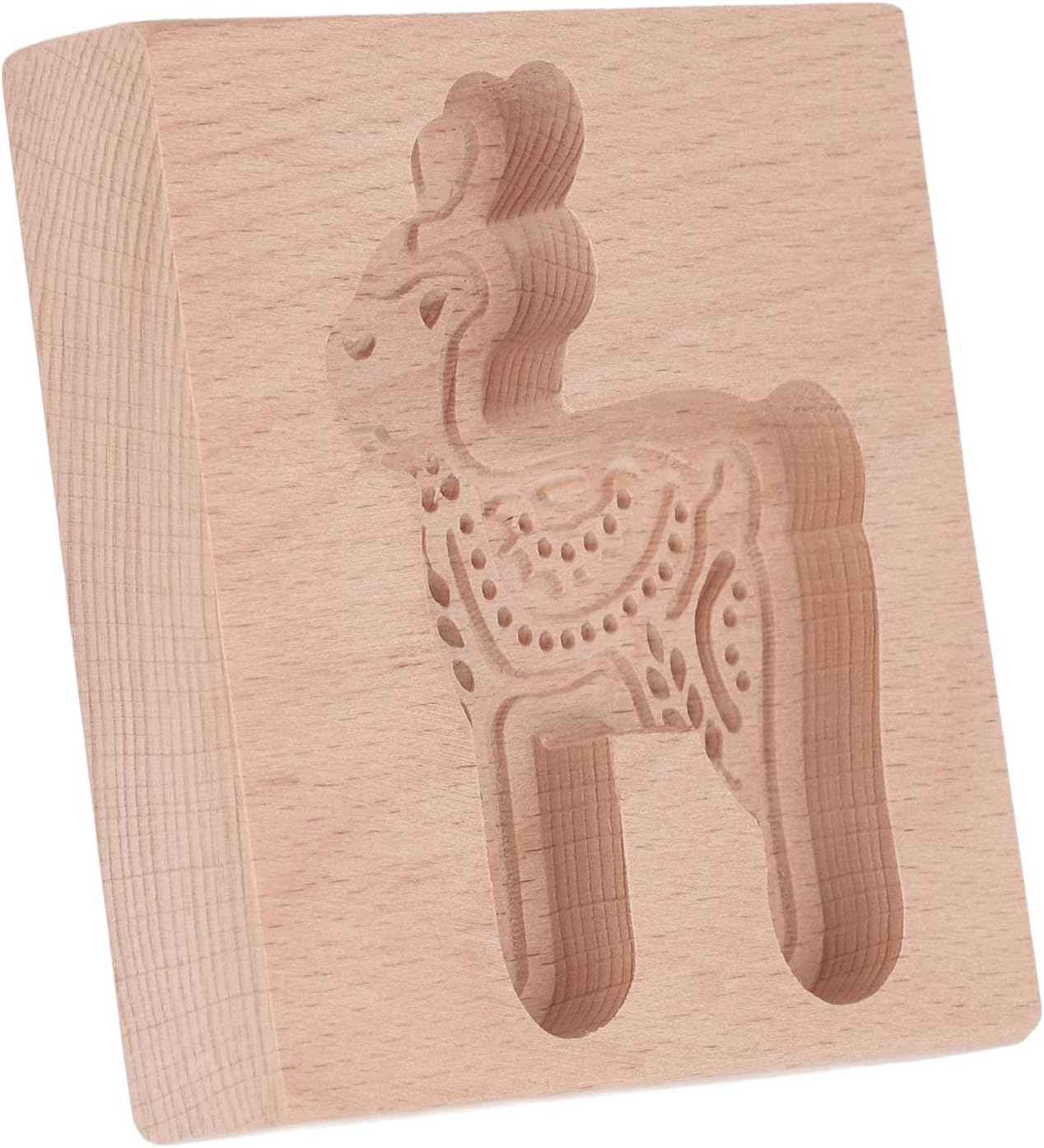 Acouto Carved Wooden Deer Cookie Cutter