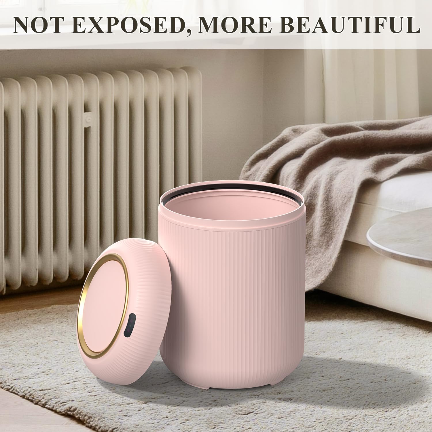 Smart Bathroom Trash Can with Touchless Lid