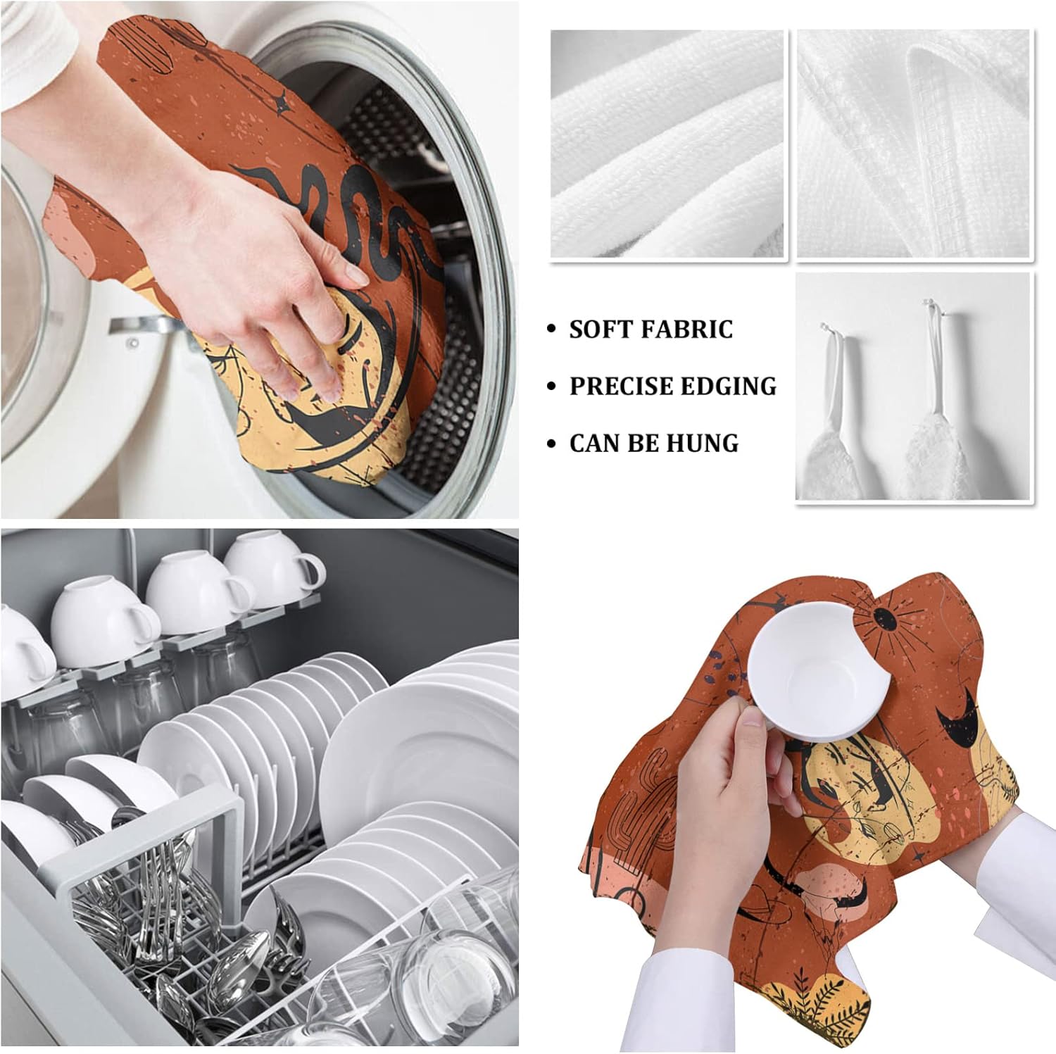 ZOE GARDEN Cowboy Kitchen Towels 18x28 Absorbent Quick Dry