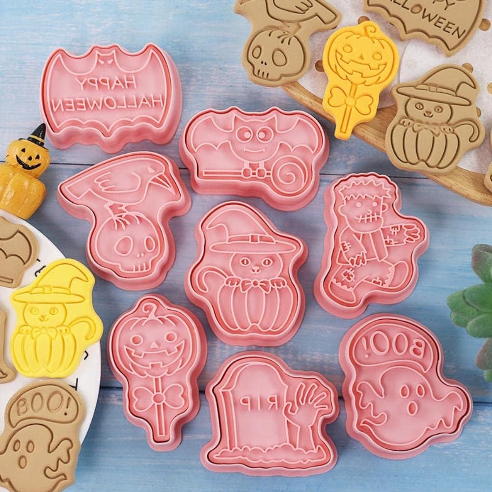 8Pcs 3D Cookie Cutters Set for Halloween Thanksgiving
