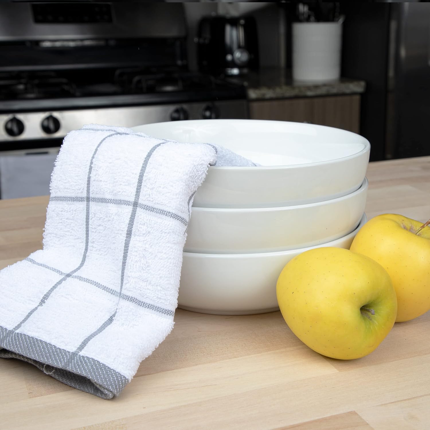 Arkwright Kitchen Tea Towels - Pack of 12 15x25in Grey