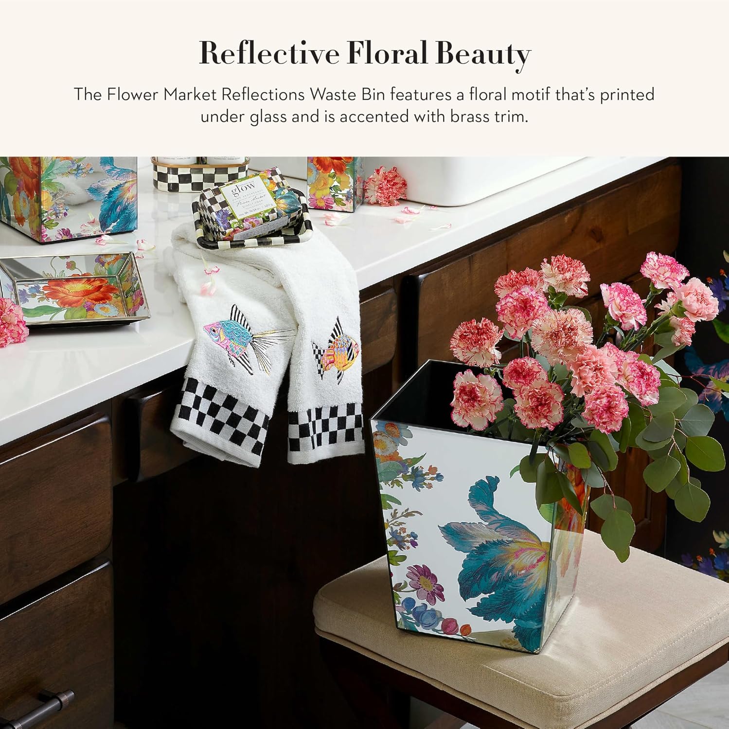 MACKENZIE-CHILDS Flower Market Waste Bin Decorative