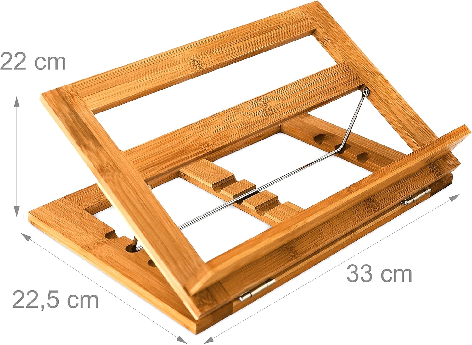 Relaxdays Bamboo Cookbook Stand Adjustable Angle