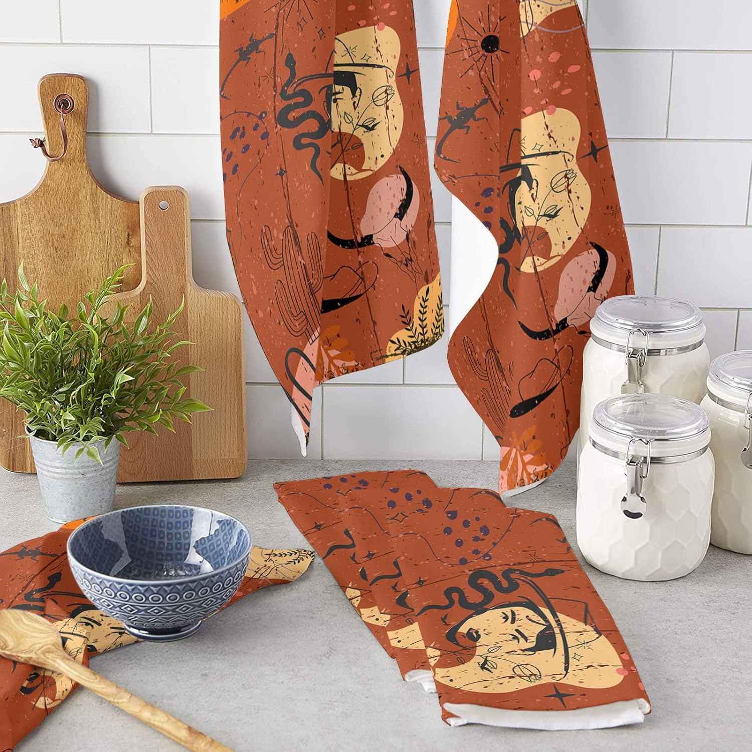 ZOE GARDEN Cowboy Kitchen Towels 18x28 Absorbent Quick Dry