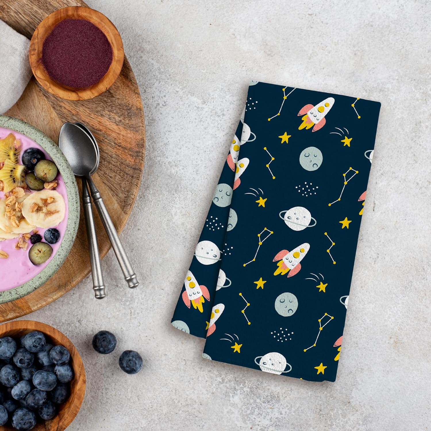WFSM Outer Space Rocket Decorative Towels 16x24 Inches 1