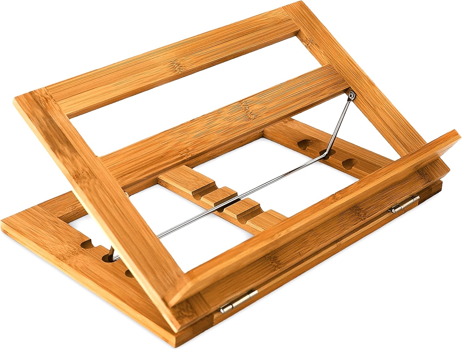 Relaxdays Bamboo Cookbook Stand Adjustable Angle