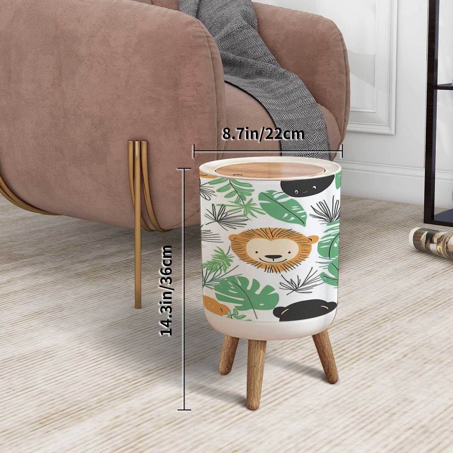 JBNJANKDAV Small Trash Can with Lid for Kids 1