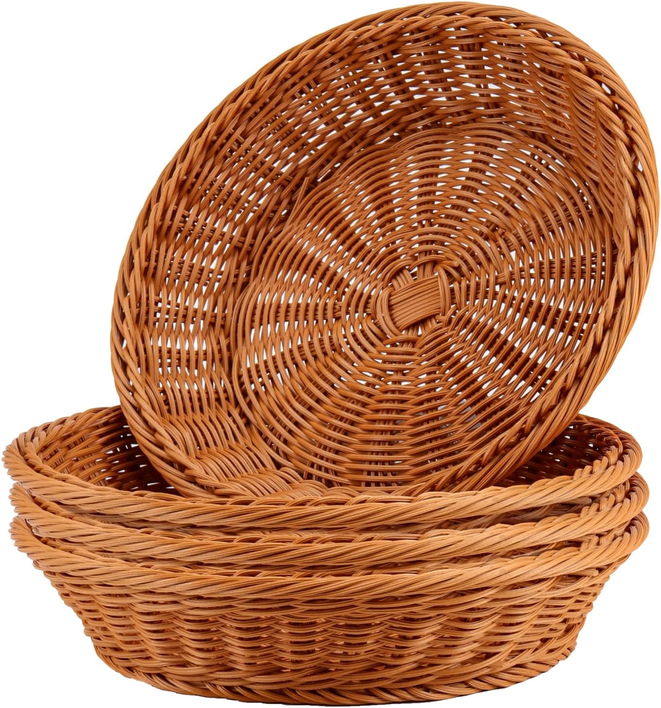 JAPCHET 4 Pack 12 Inch Wicker Bread Baskets