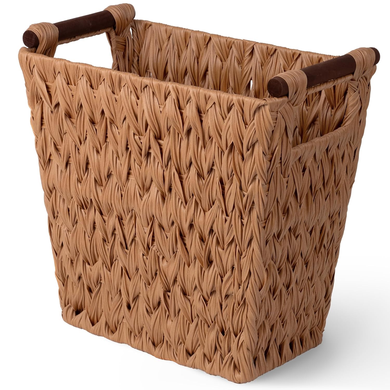 GRANNY SAYS Caramel Orange Woven Trash Can with Handles