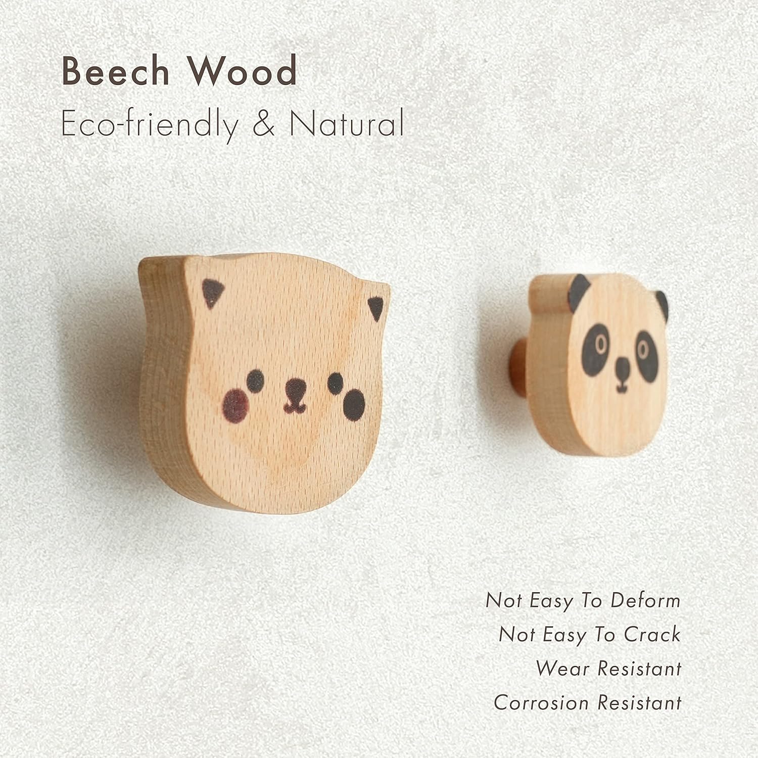 WONQEXZ Set of 5 Wooden Animal Wall Hooks