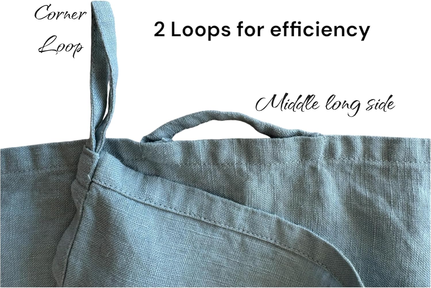 Eight Owls Linen Dish Towels - Set of 2 20x27 Inch Blue Bay
