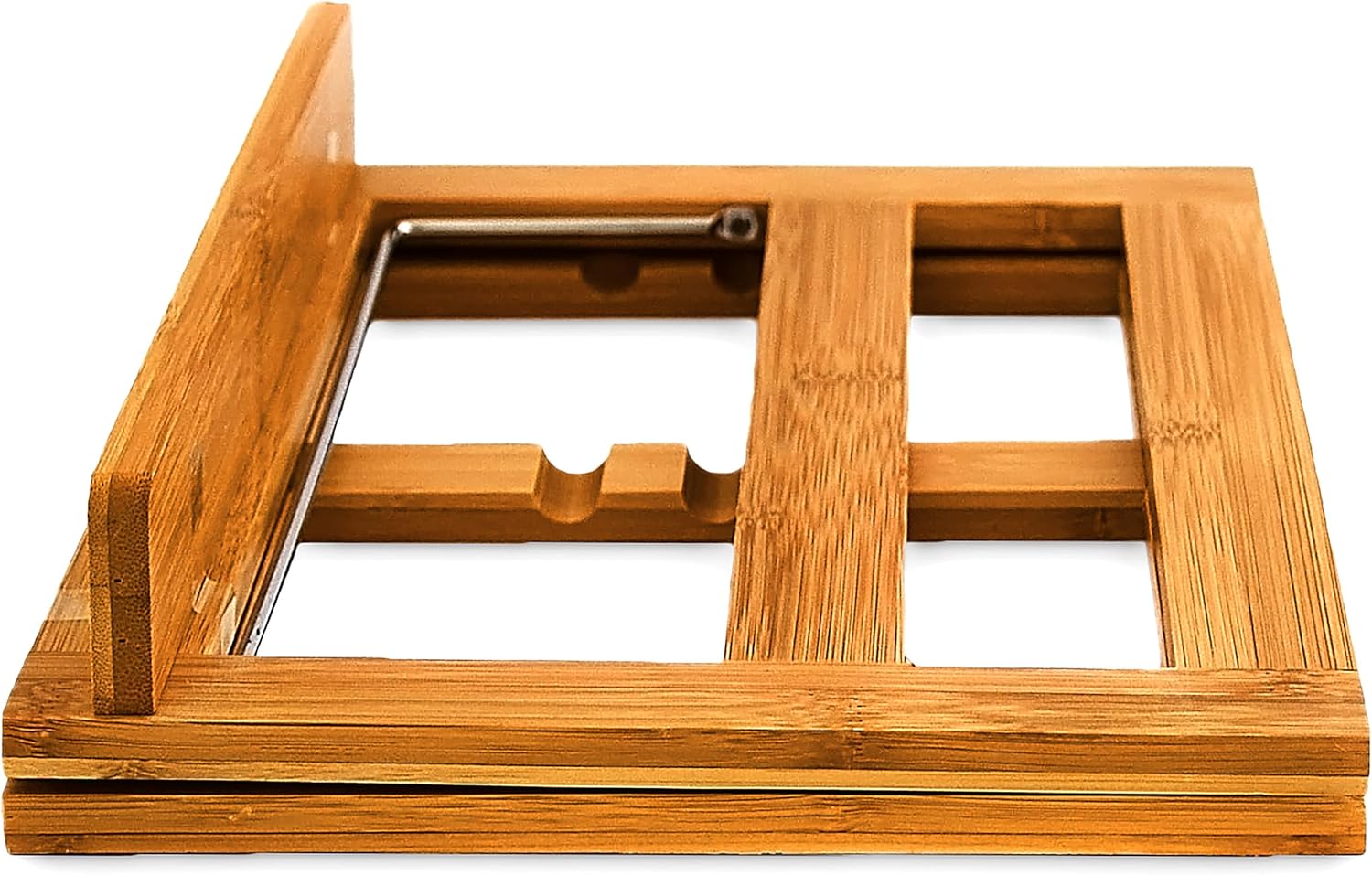 Relaxdays Bamboo Cookbook Stand Adjustable Angle
