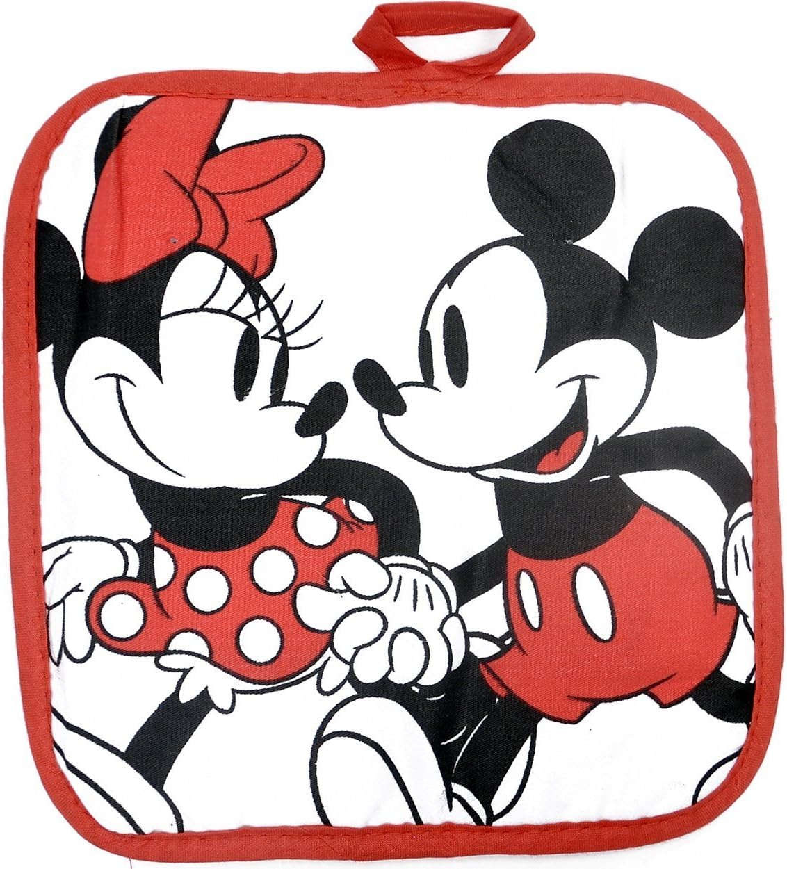 Disney Oven Mitt Pot Holder Dish Towel 3 pc Set Mickey Minnie Red