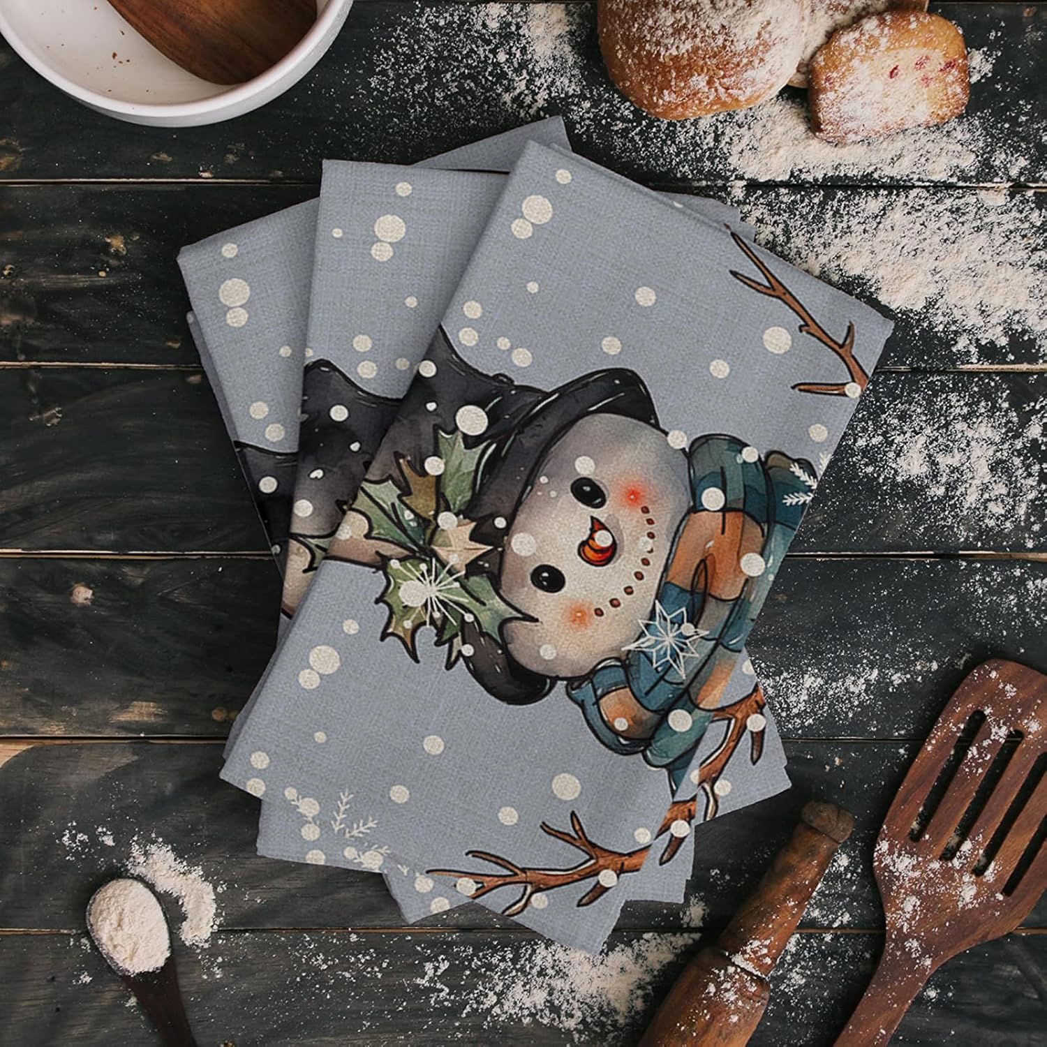 ZOE GARDEN Winter Snowman Kitchen Towel Set
