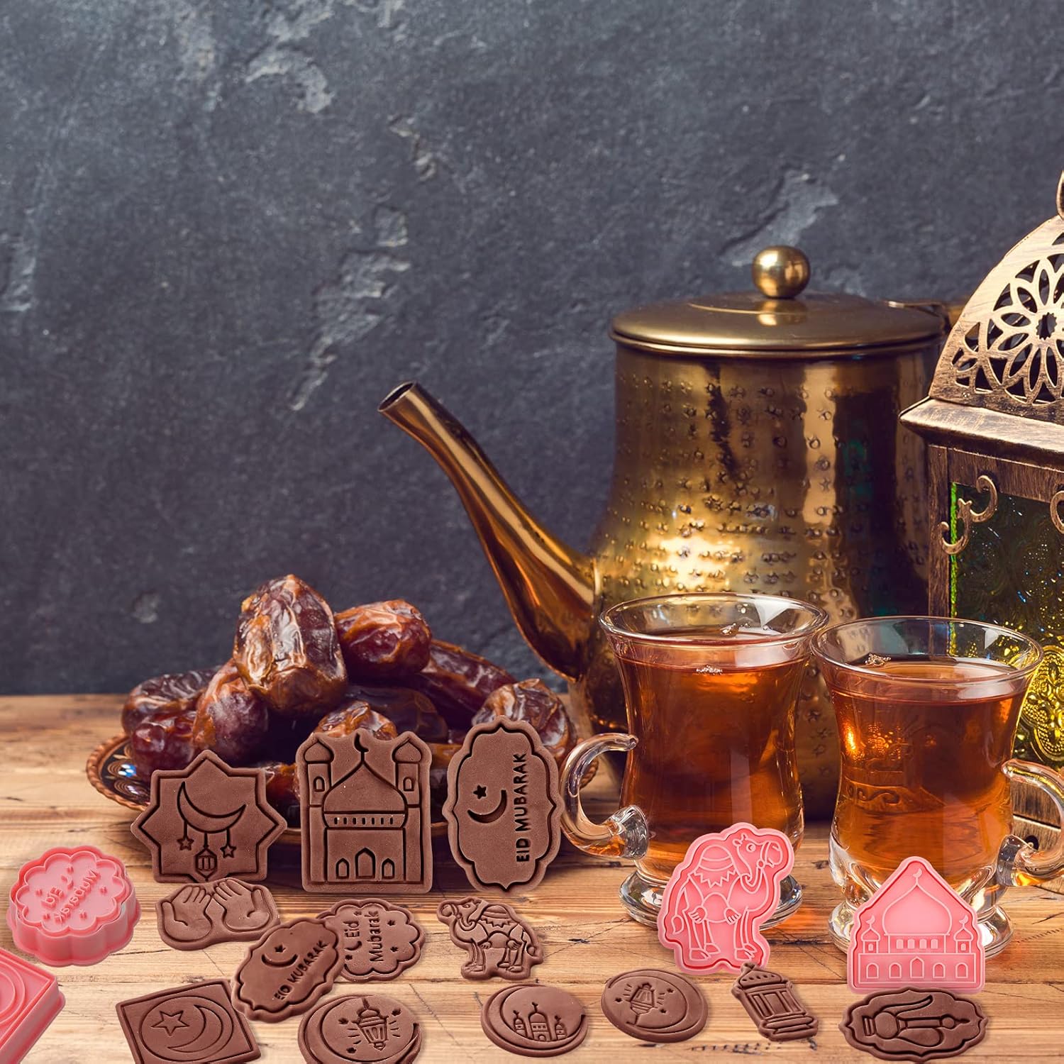 Honeydak 16-Piece Eid Mubarak Cookie Cutters Set 1