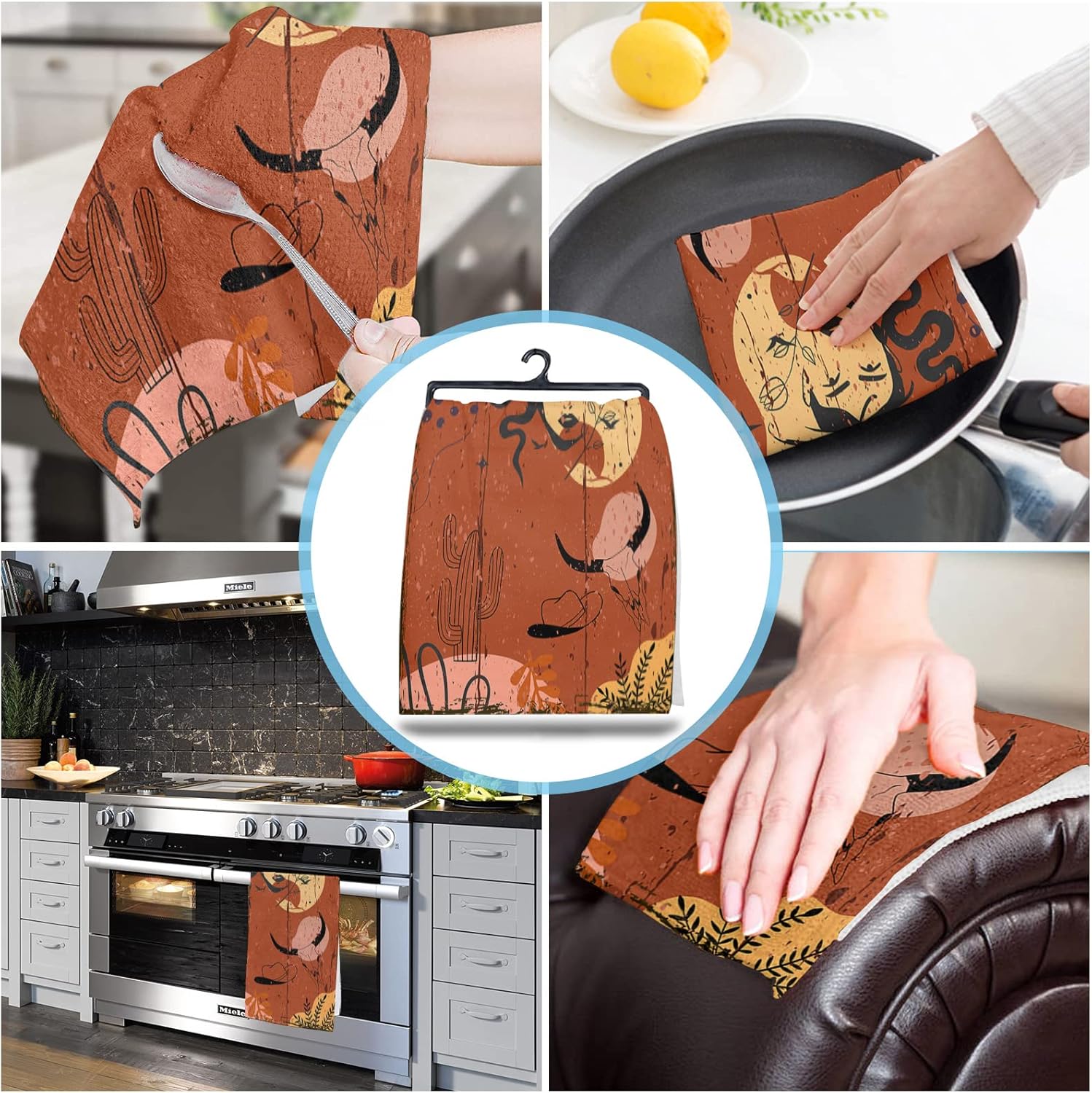 ZOE GARDEN Cowboy Kitchen Towels 18x28 Absorbent Quick Dry