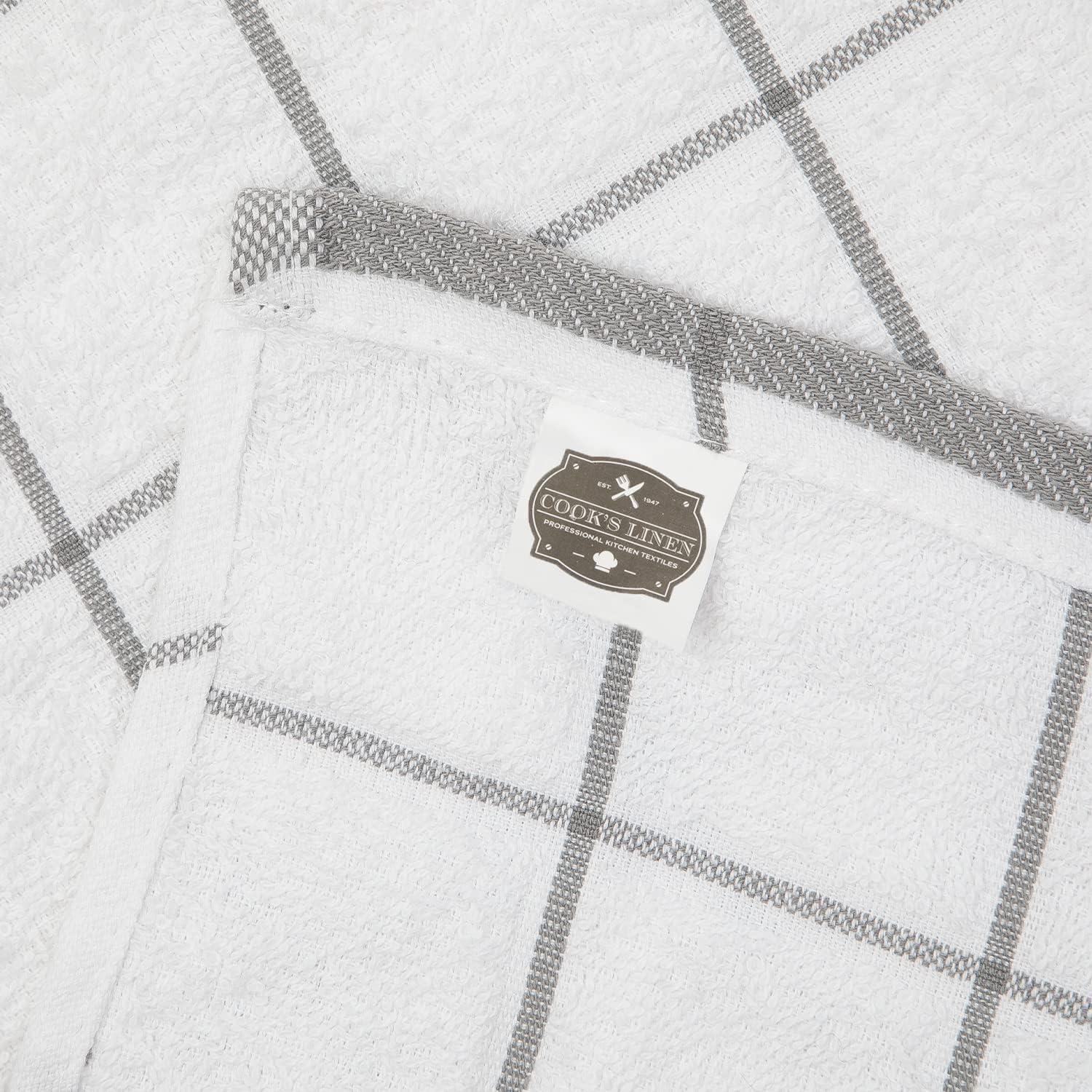 Arkwright Kitchen Tea Towels - Pack of 12 15x25in Grey