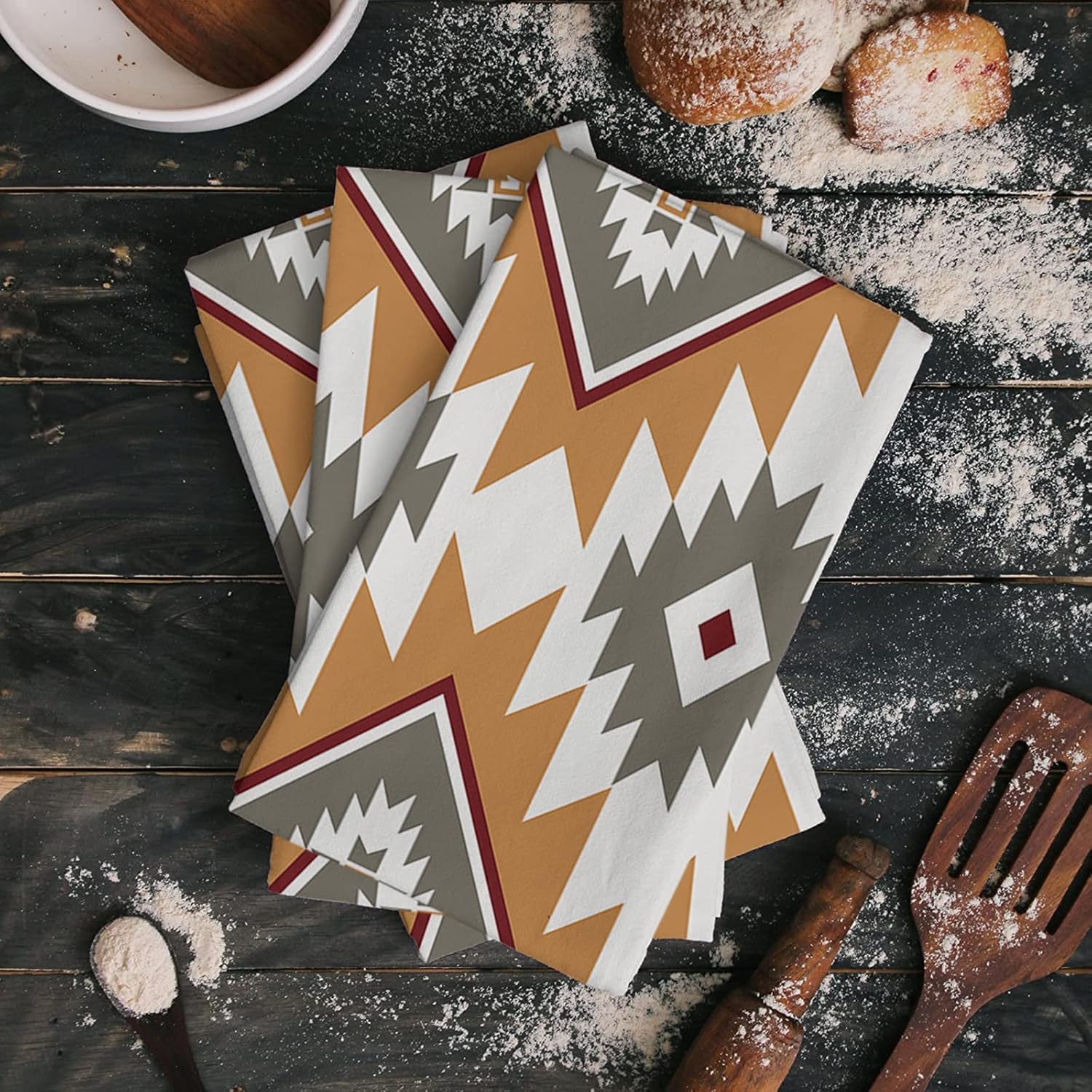 ZOE GARDEN Southwest Geometric Dish Cloths - 4 Pack 18x28