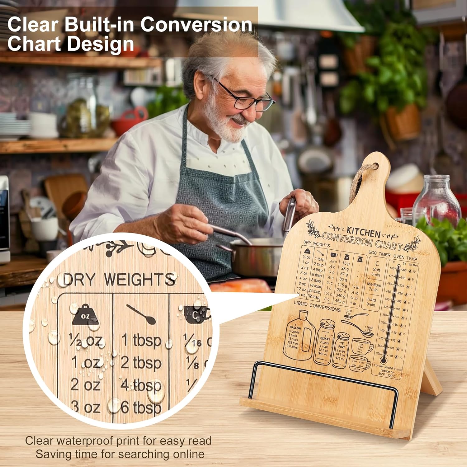 Fitnice Bamboo Cookbook Stand and Bra Hanger Set