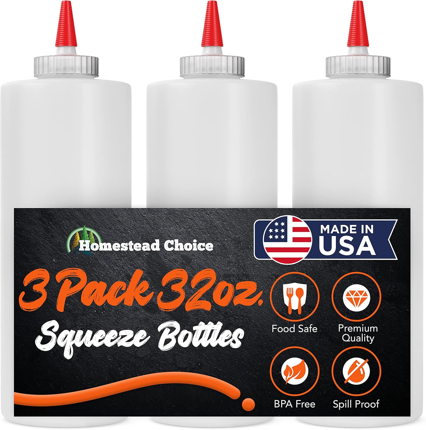 Homestead Choice Condiment Squeeze Bottles 2 Pack