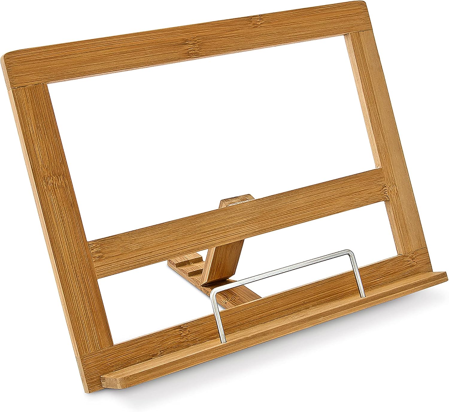 Relaxdays Bamboo Cookbook Holder Adjustable 3 Angles Brown