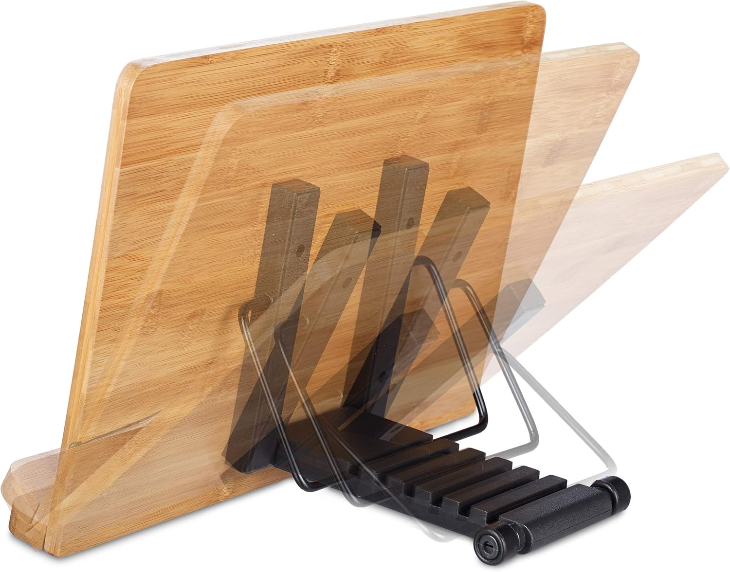 Relaxdays Bamboo Adjustable Cookbook Stand 1