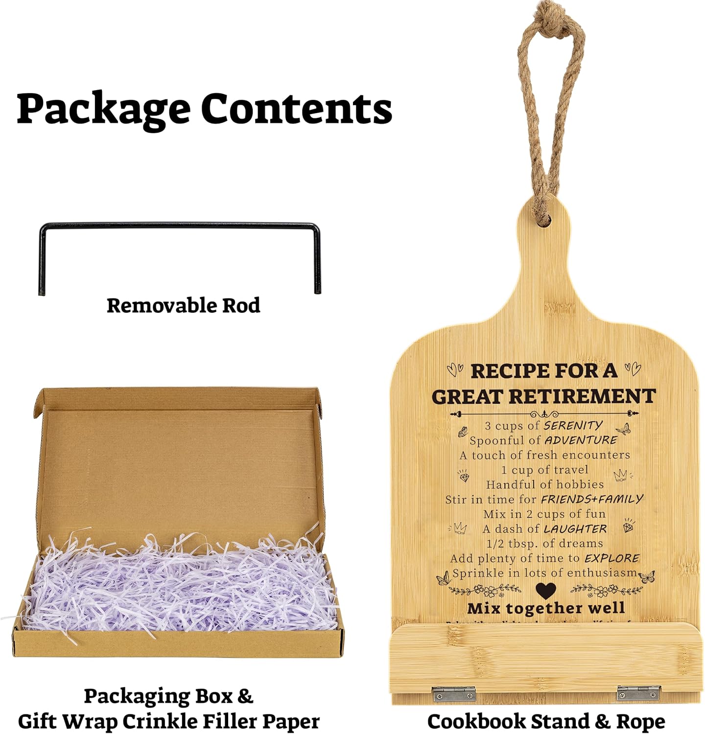 Retirement Gift for Woman Cookbook Stand