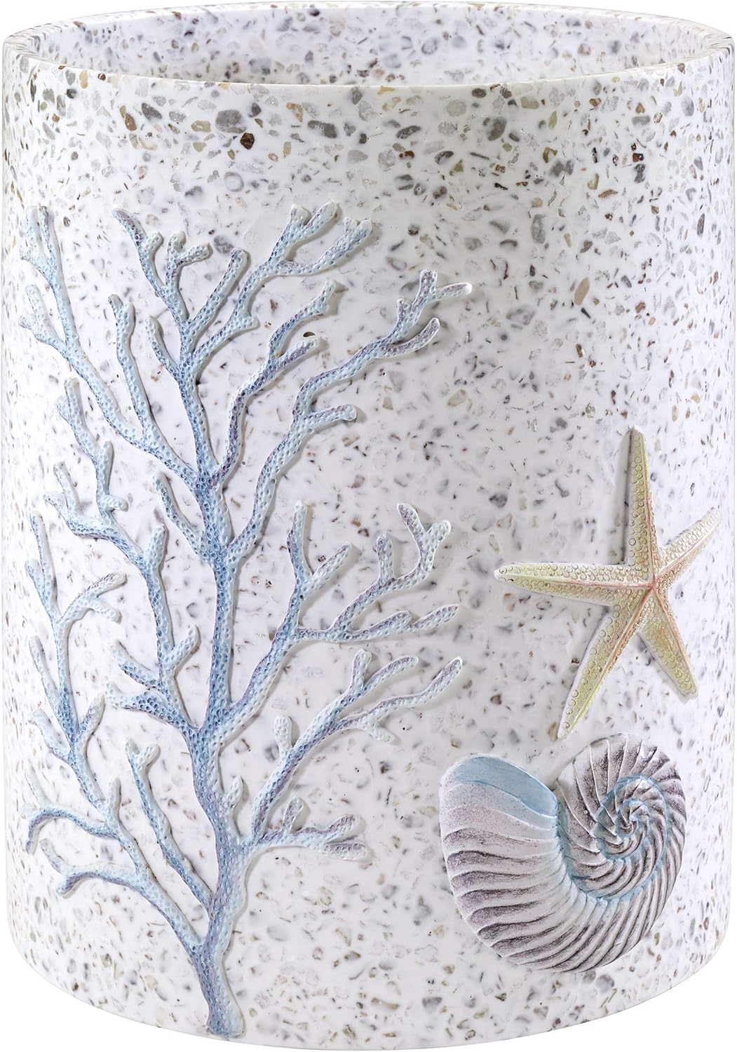 Avanti Linens Wastebasket - Sea Inspired Coastal Terrazo Design