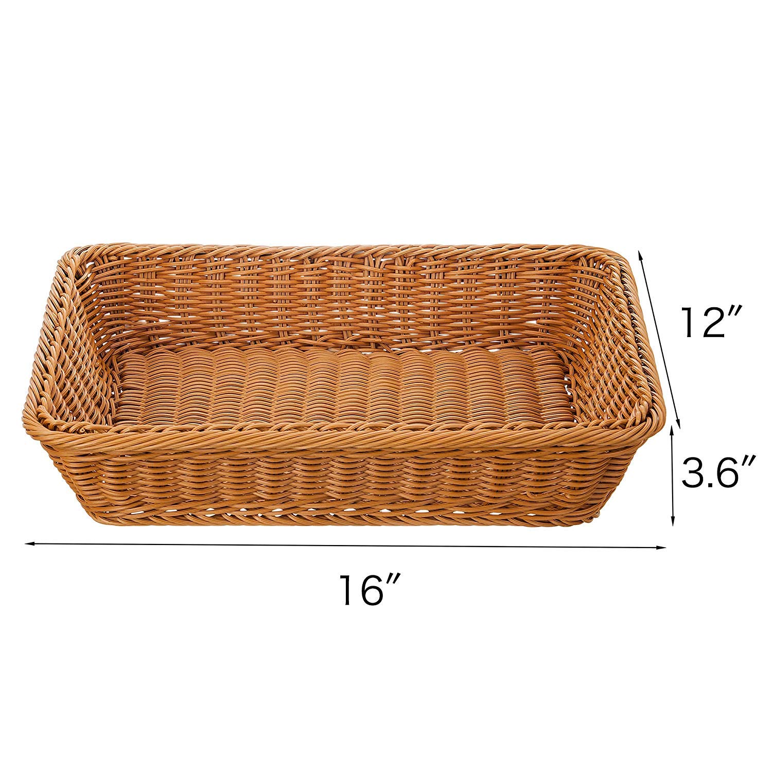 Teng Lang 16 Wicker Bread Baskets 2 PACKS Brown