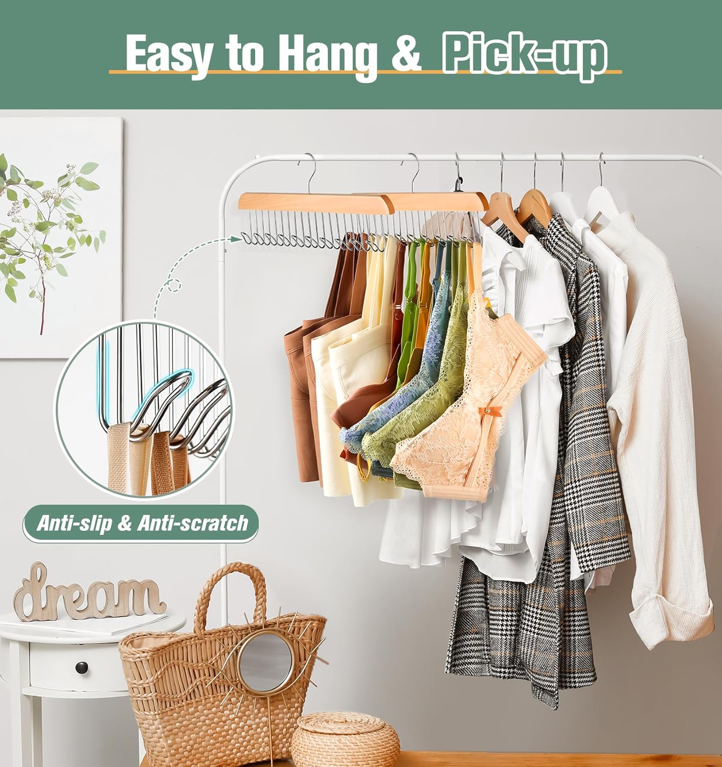 Fitnice CookBook Stand and Bra Hanger Set Bamboo