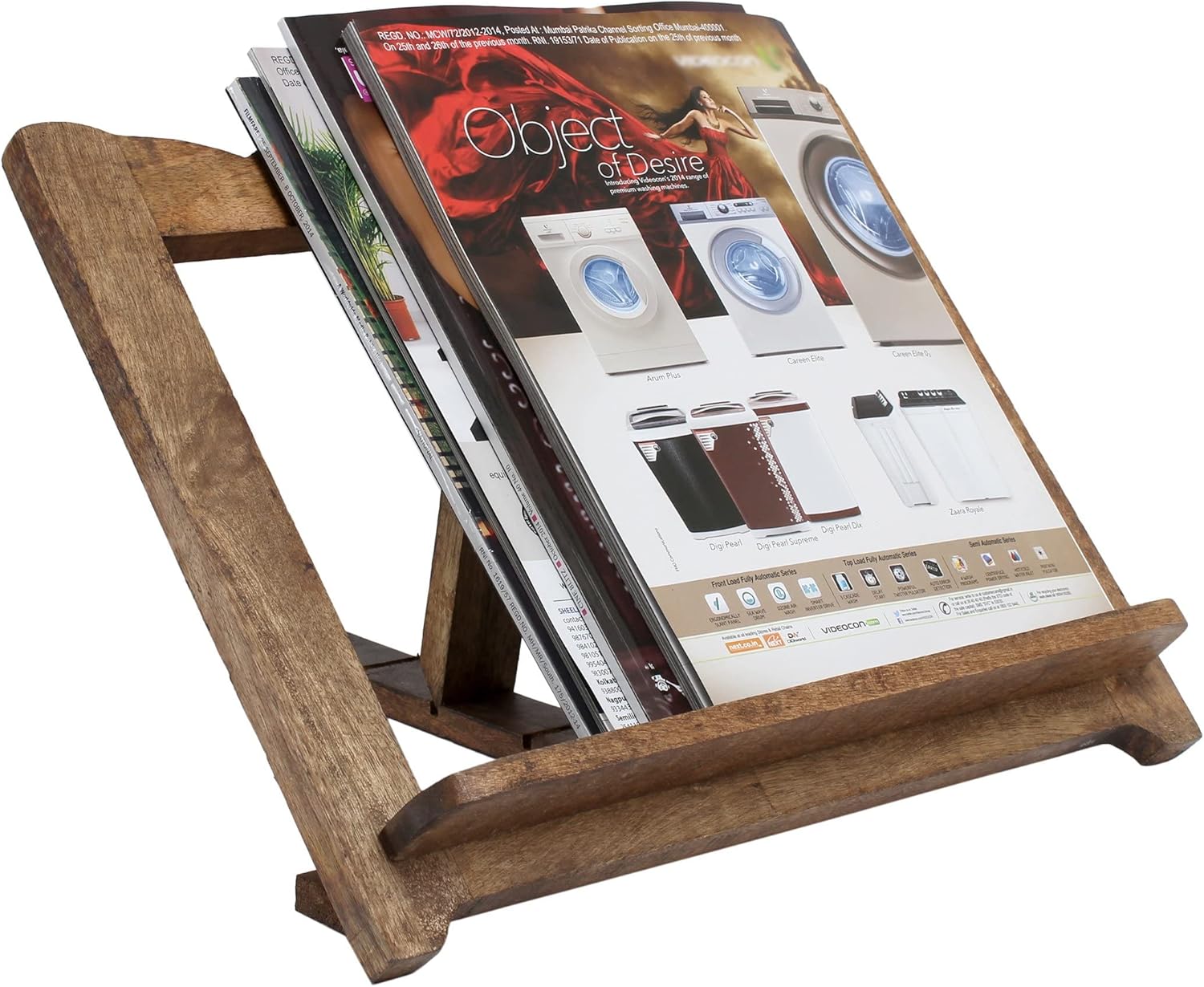 Mothers Day Gifts Wooden Cookbook Stand - Adjustable Foldable 1