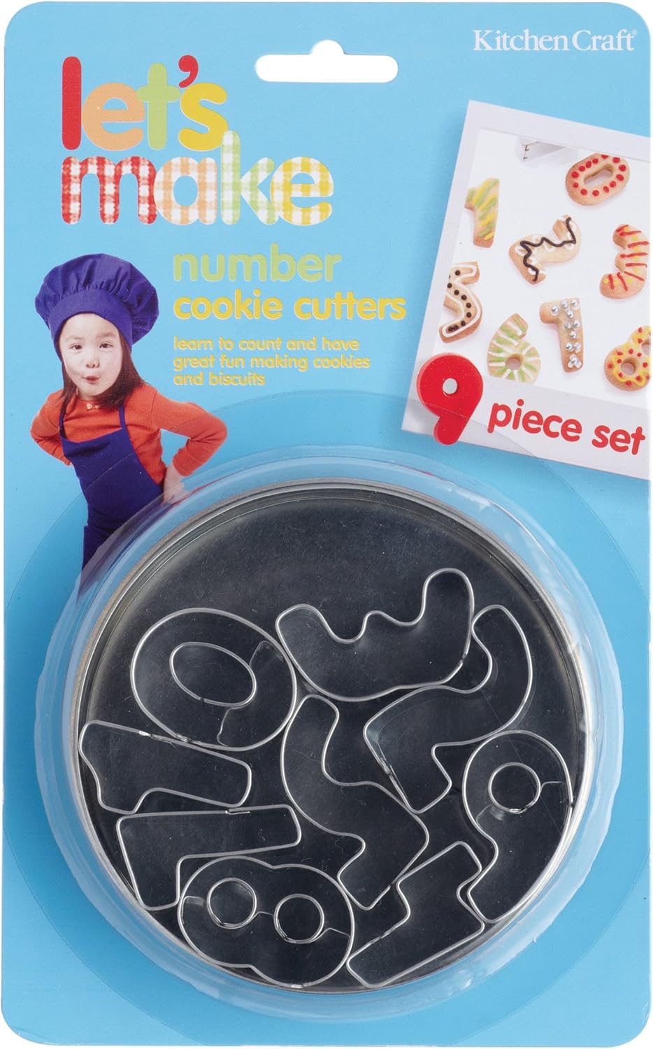 Lets Make Number Cookie Cutter Set for Kids 9 Pieces 1