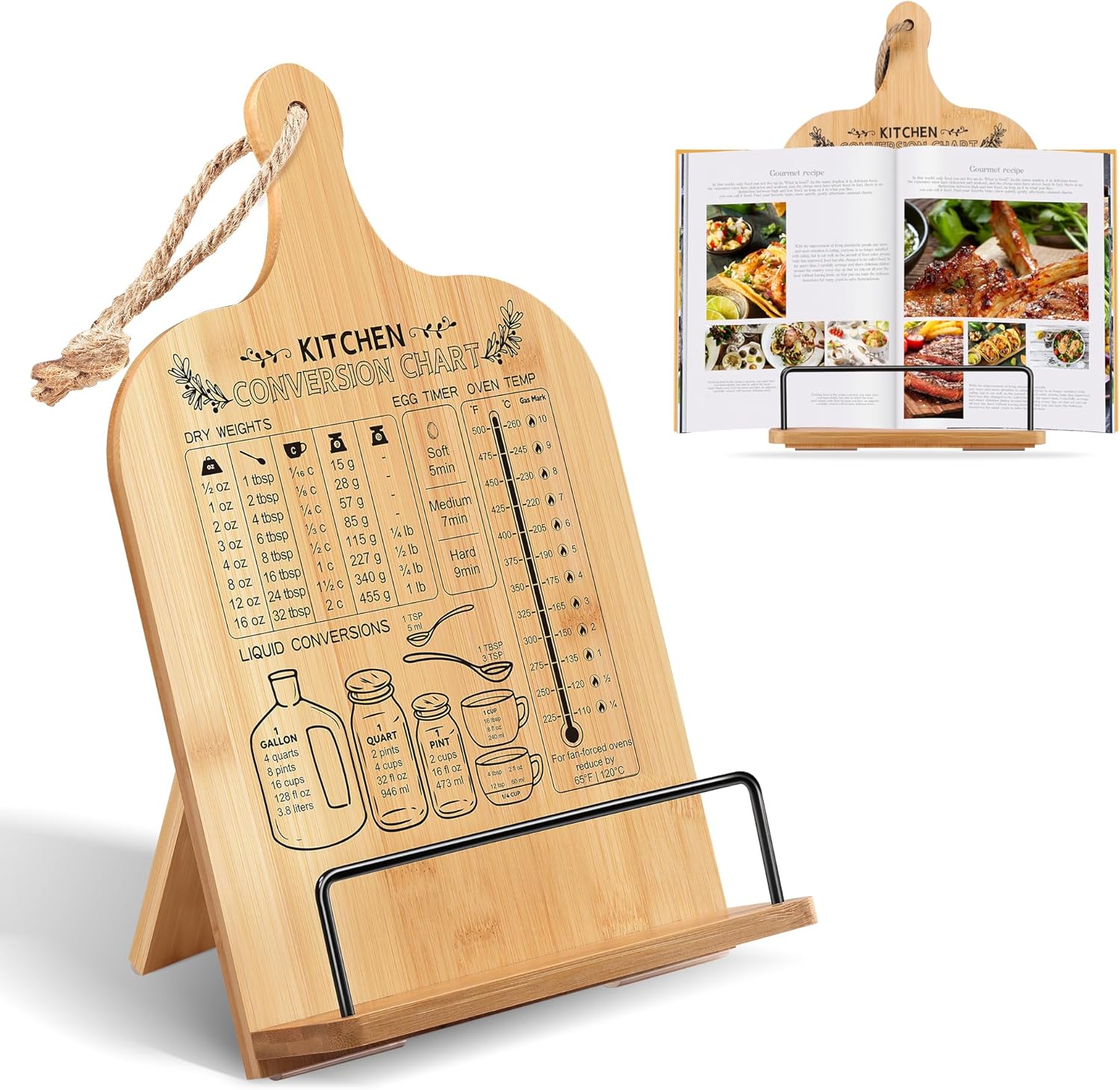 Fitnice CookBook Stand and Bra Hanger Set Bamboo