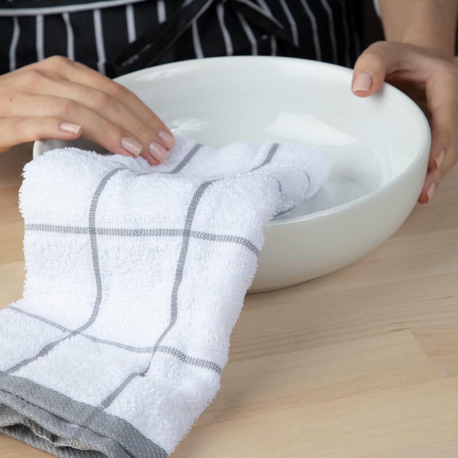 Arkwright Kitchen Tea Towels - Pack of 12 15x25in Grey