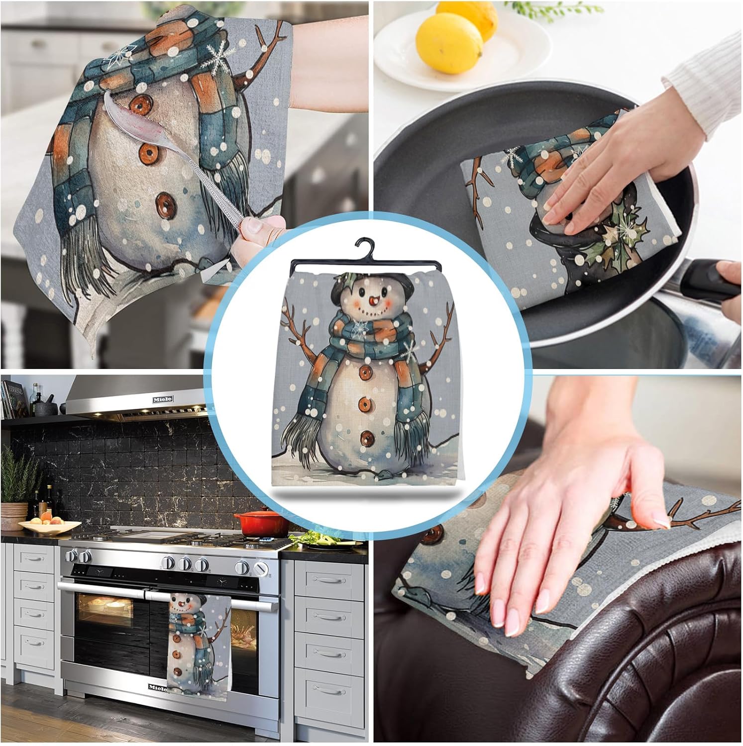 ZOE GARDEN Winter Snowman Kitchen Towel Set