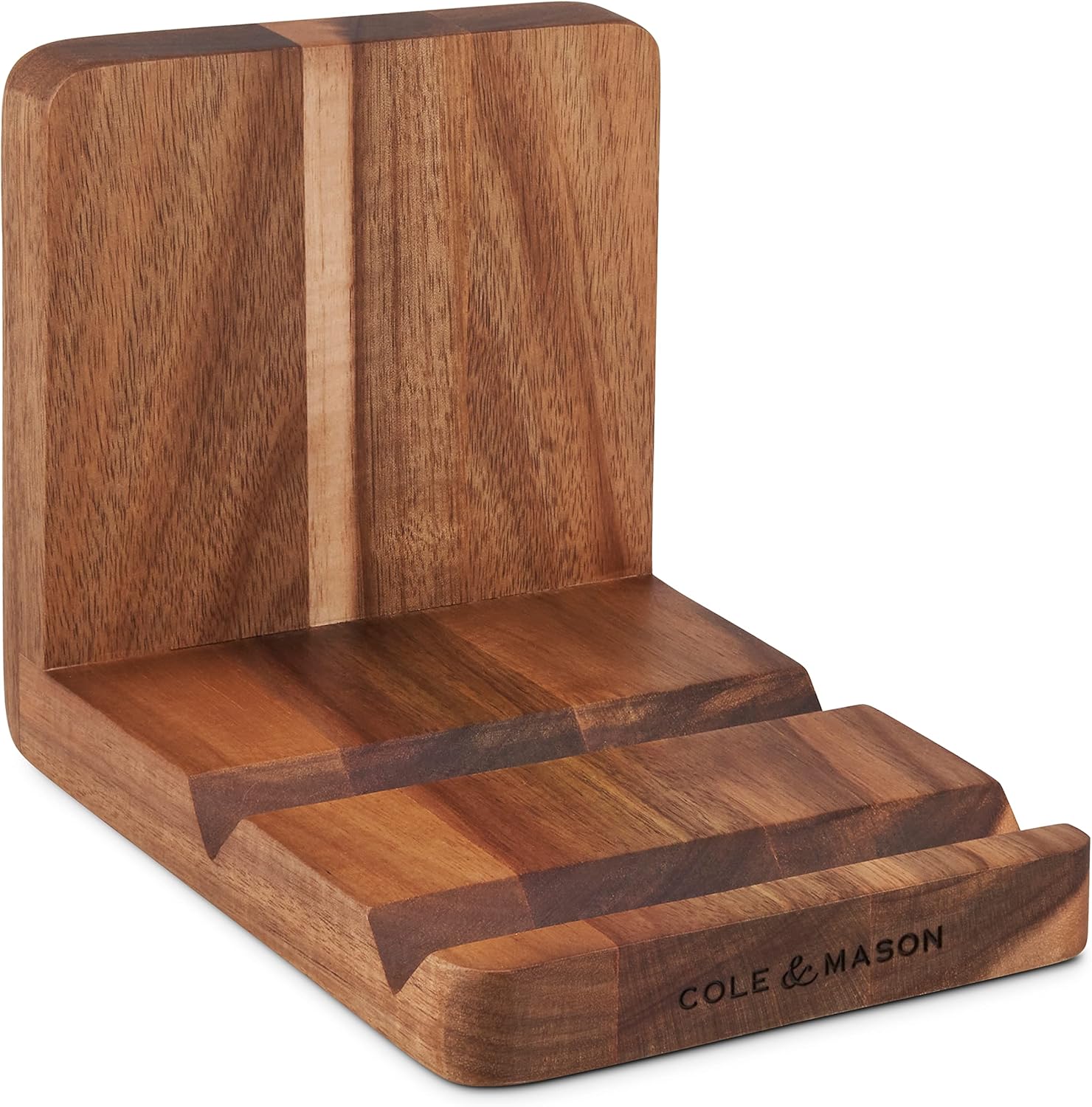 Cole Mason Acacia Wood Cookbook Stand with Tablet Holder