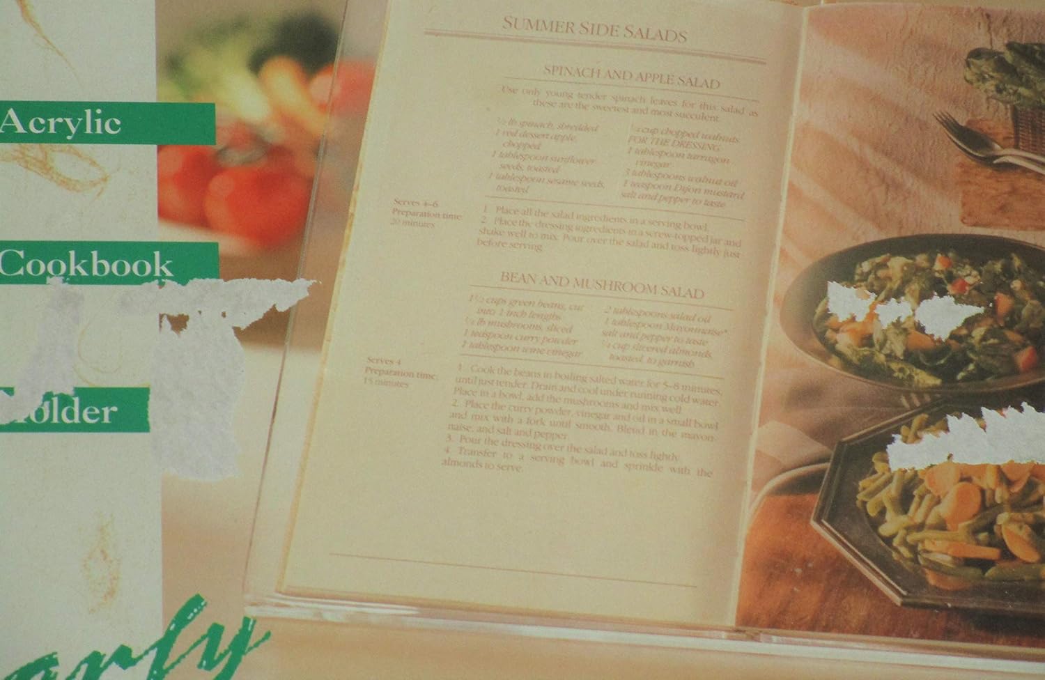 Acrylic Cookbook Holder Stand for Kitchen