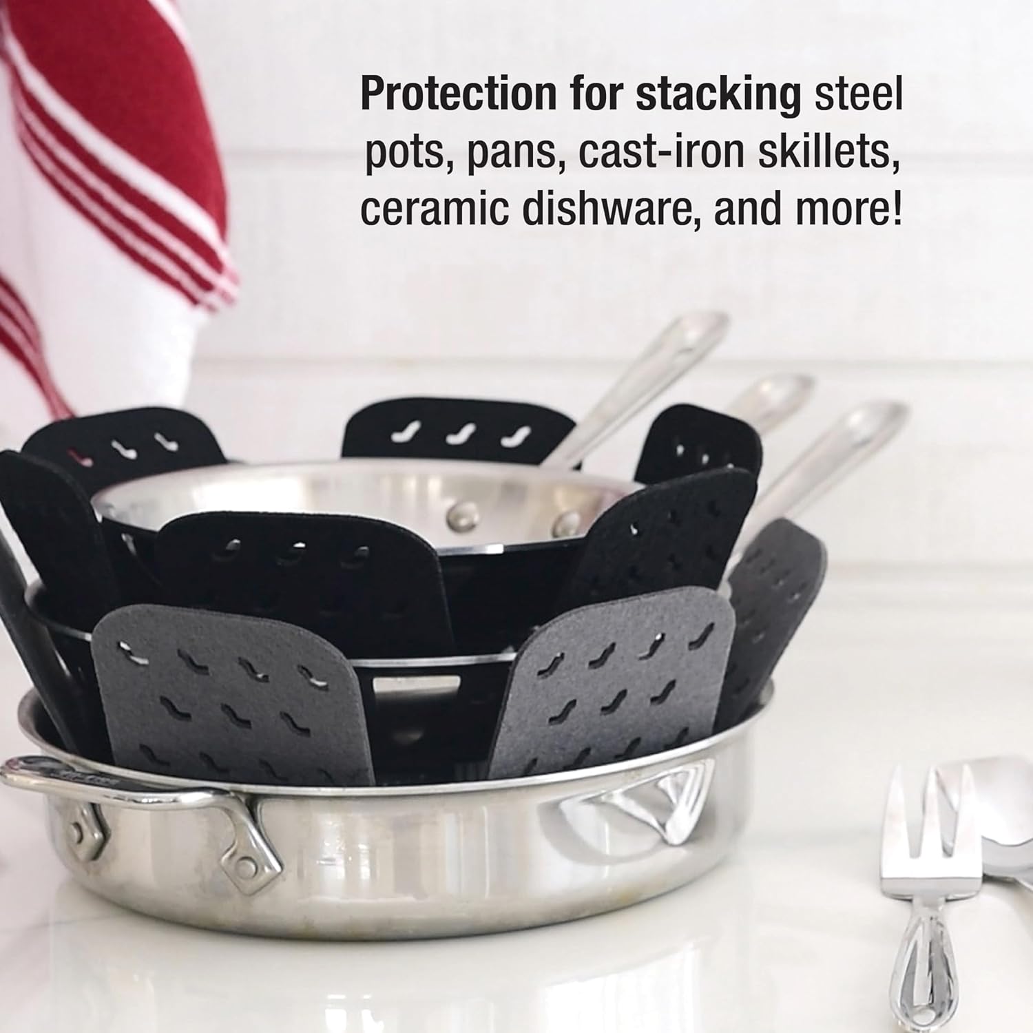 All-Clad 3-Piece Cookware Protectors - BlackGrey