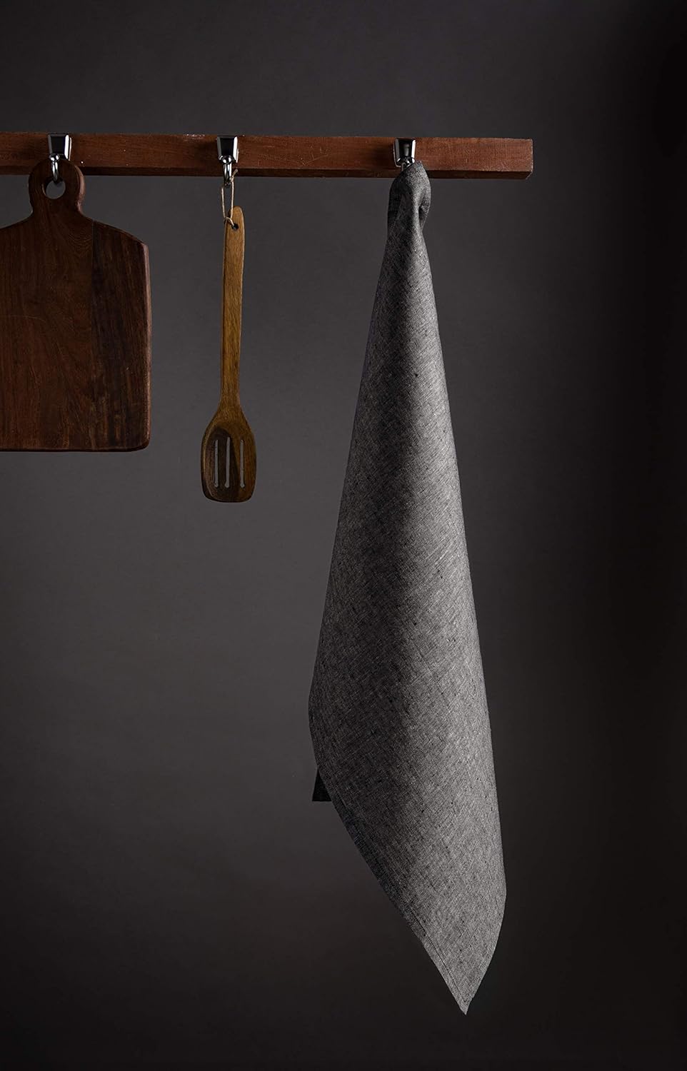 Solino Home Linen Kitchen Towels Set of 2 Charcoal Grey