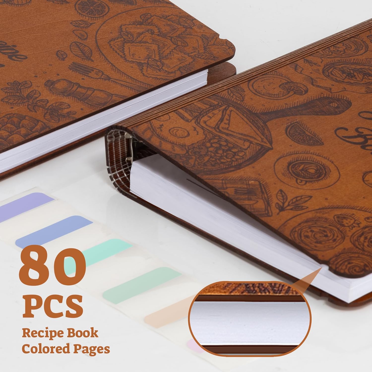 Bamboo Cookbook Stand with Blank Recipe Book