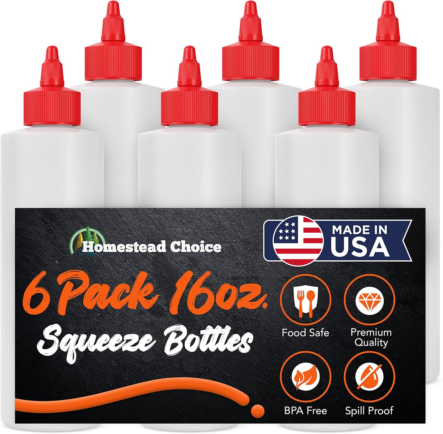 Homestead Choice 16OZ Squeeze Bottles 2-Pack and 6-Pack