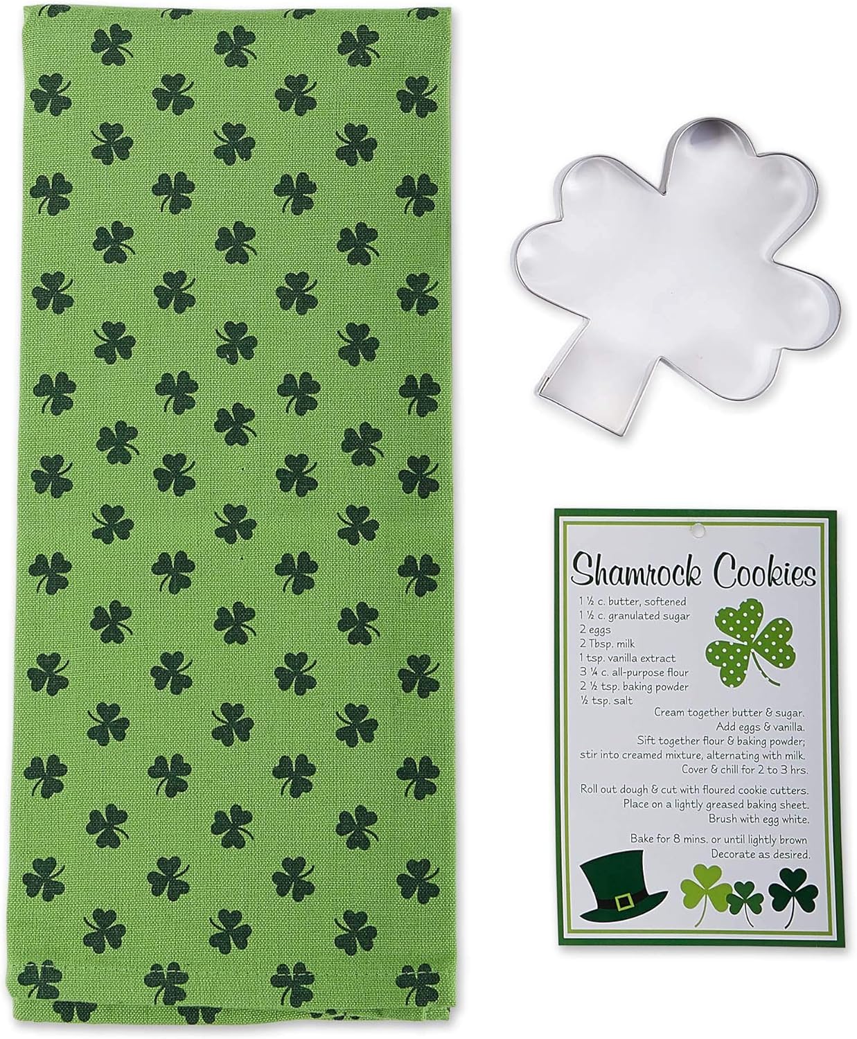 DII St Patricks Day Dish Towel Cookie Cutter Set 1