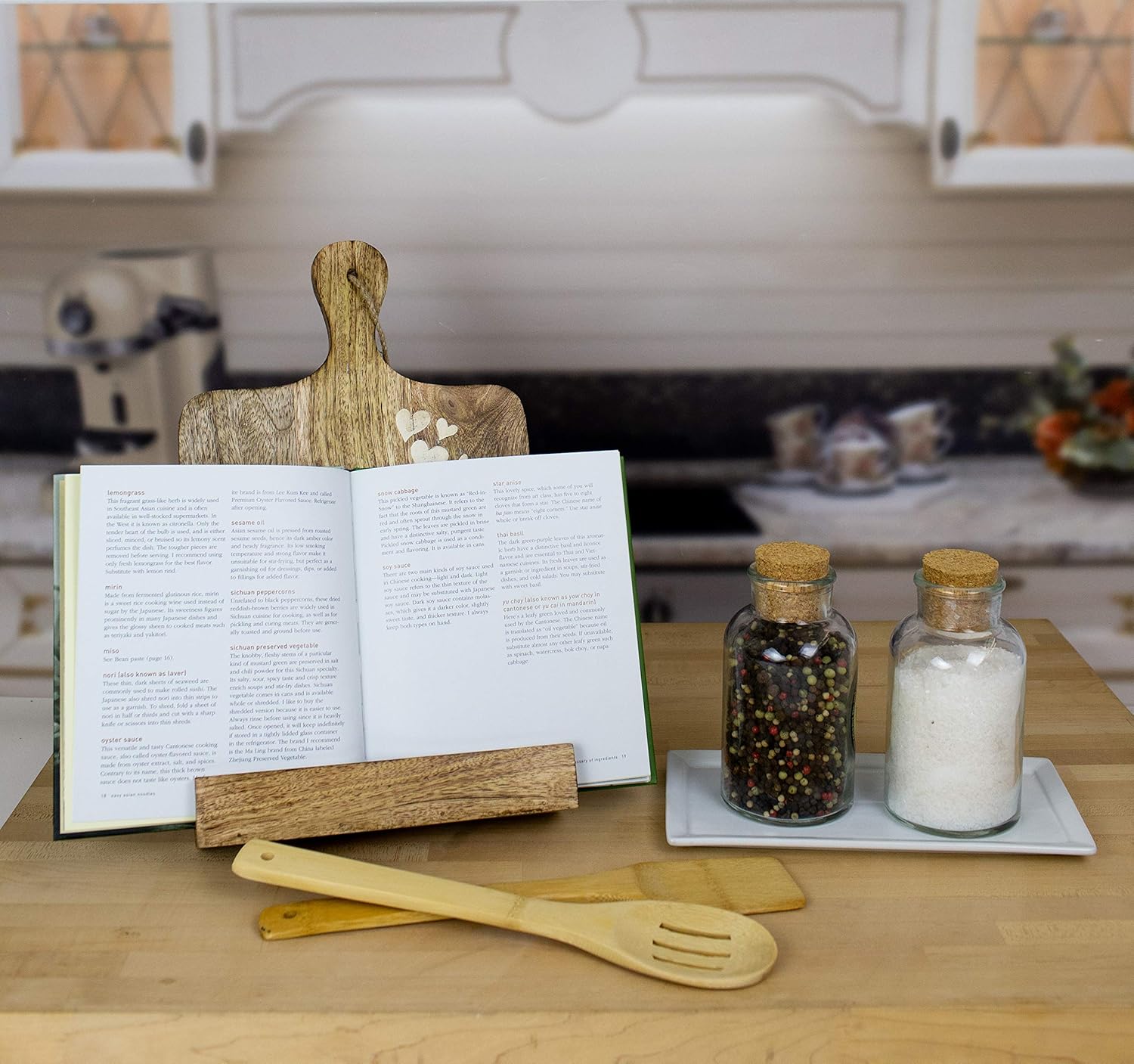 Boston Warehouse Wood Cookbook Stand with Tablet Holder